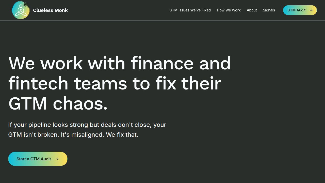 Clueless Monk — GTM Advisory for Fintech & Modern Finance